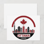 Carte Postale Paysage urbain d'Ottawa Canada (Devant / Derrière)