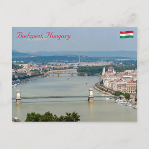 Carte Postale Paysage urbain du Danube à Budapest - Hongrie