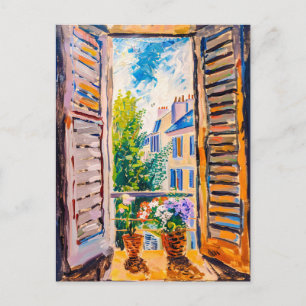 Carte Postale Paysage urbain méditerranéen à travers une porte d