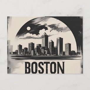 Carte Postale Paysage urbain minimaliste moderne – Skyline de la
