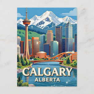 Carte Postale Paysage urbain moderne de Calgary, Alberta 🌊