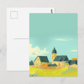 Carte Postale Paysage vert nature et maisons (Devant / Derrière)