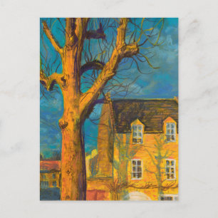 Carte Postale Paysage Vieille Maison Jaune Arbre Normandie Franc