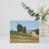 Carte Postale Paysage vinicole rustique dans les tons orToscane (Debout devant)