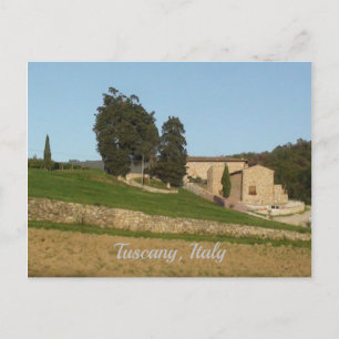 Carte Postale Paysage vinicole rustique dans les tons orToscane