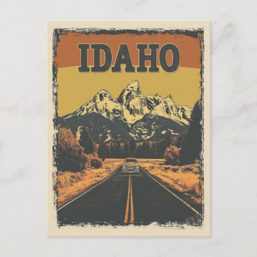 Carte Postale Paysage vintage de la montagne Idaho (Devant)