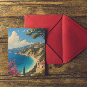 Carte Postale Paysage vintage de l'île de Kefalonia Grèce