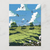 Carte Postale Paysage Vintage Japonais La Nuit (Devant)