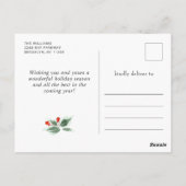 Carte Postale Paysage Wreath Holly Berry Pine Forest Noël (Dos)