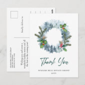 Carte Postale Paysage Wreath Noël Merci d'entreprise (Devant / Derrière)