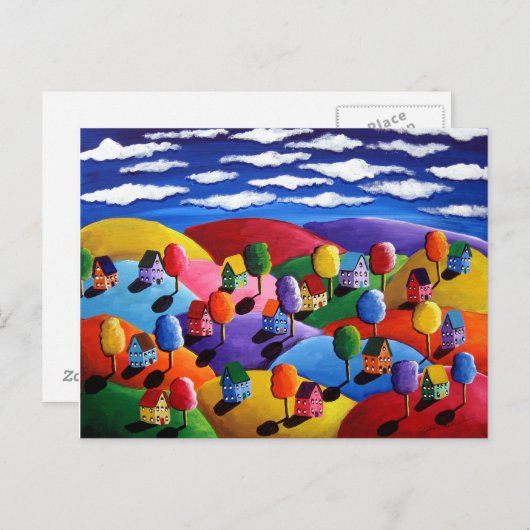 Carte postale paysagère colorée (Devant / Derrière)