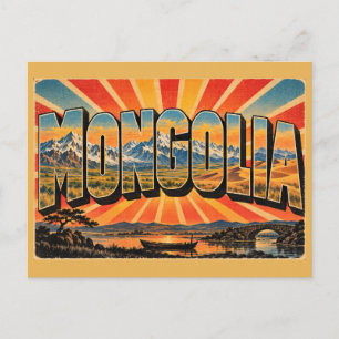 Carte Postale Paysages de voyage vintage des pics de l'Altaï de 
