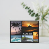 Carte Postale Paysages d'Hawaii collage à cadre noir (Debout devant)