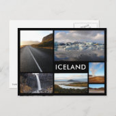 Carte Postale paysages d'Islande collage photo multiple (Devant / Derrière)