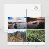 Carte Postale Paysages péruviens en collage souvenir (Devant / Derrière)