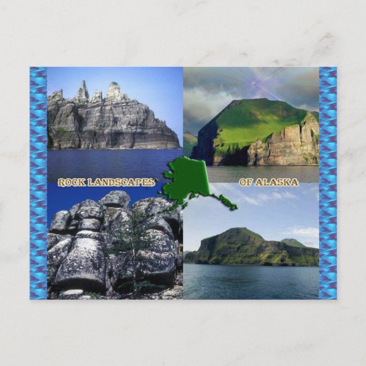 Carte Postale Paysages Rocheux d'Alaska Collage (Devant)