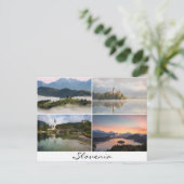 Carte Postale paysages slovènes avec églises collage souvenir (Debout devant)