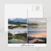 Carte Postale paysages slovènes avec églises collage souvenir (Devant / Derrière)