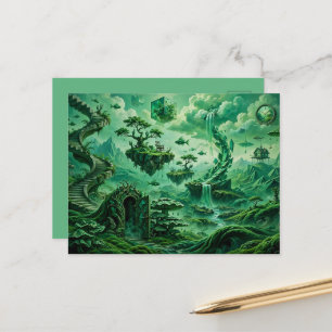 Carte Postale Paysages surréalistes de rêves d'émeraude - Nuance