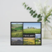 Carte Postale Paysages toscans noir cadre collage (Debout devant)