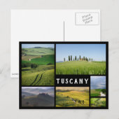 Carte Postale Paysages toscans noir cadre collage (Devant / Derrière)
