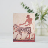 Carte Postale Paysan conduisant une vache à sacrifier (Debout devant)