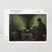 Carte Postale Paysanne au coin du feu, Vincent van Gogh (Devant / Derrière)