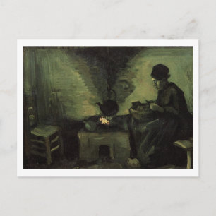 Carte Postale Paysanne au coin du feu, Vincent van Gogh