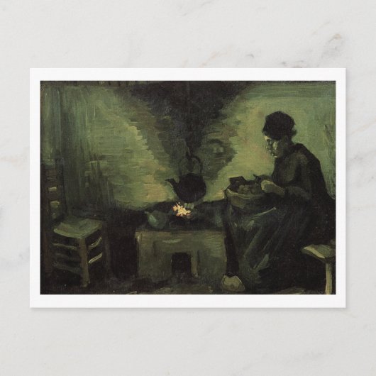 Carte Postale Paysanne au coin du feu, Vincent van Gogh (Devant)