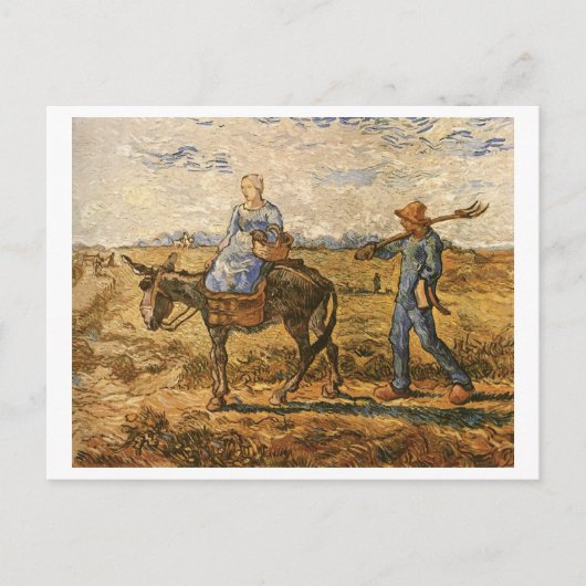 Carte Postale Paysans Sur Le Chemin De Travail Van Gogh Art (Devant)