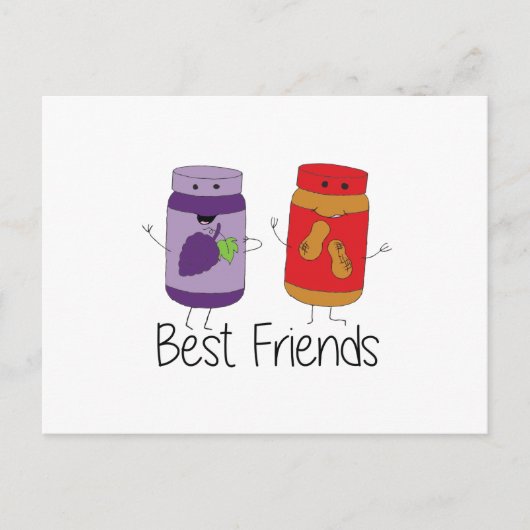 Carte Postale PB et J Best Friends Pb et J BFF Dessin (Devant)