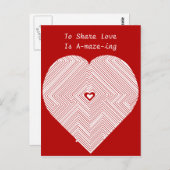 Carte Postale PC de coeur de labyrinthe de jour de Valentines (Devant / Derrière)
