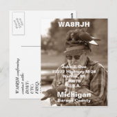 Carte Postale PC QSL HAM Radio Op man volte pigeons porteurs (Devant / Derrière)