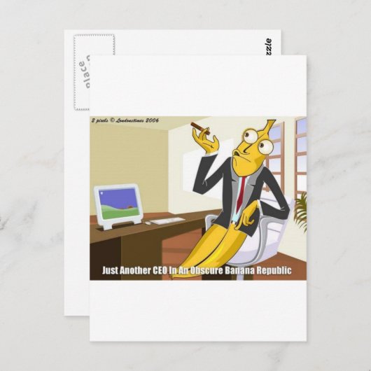 Carte Postale PDG de Banana Drôle Offbeat Cartoon Collectifs Don (Devant / Derrière)