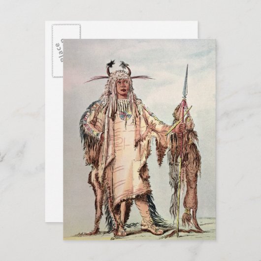 Carte Postale Pe-Toh-Pipi-Baiser indien Blackfoot, les nervures (Devant / Derrière)