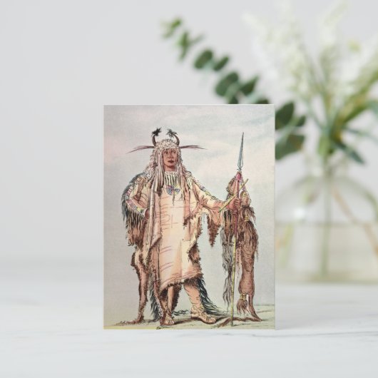 Carte Postale Pe-Toh-Pipi-Baiser indien Blackfoot, les nervures (Debout devant)