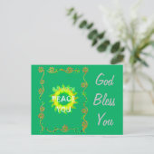 Carte Postale Peace Be With You : Inspirant Vert et Jaune (Debout devant)