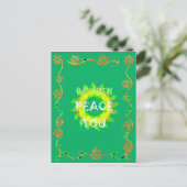 Carte Postale Peace Be With You : Inspirant Vert et Jaune (Debout devant)