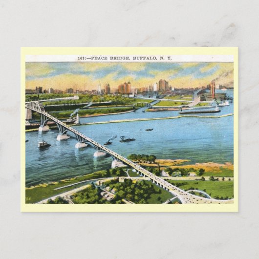 Carte Postale Peace Bridge, Buffalo 1924 Vintage (Devant)