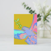Carte Postale Peace colombe Pop art en jaune ocre (Debout devant)