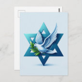 Carte Postale Peace Dove et Star de David (Devant / Derrière)