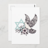 Carte Postale Peace Dove et Star de David (Devant / Derrière)