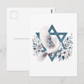 Carte Postale Peace Dove et Star of David Flowers (Devant / Derrière)