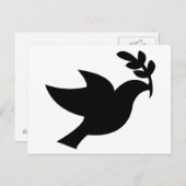 Carte Postale Peace Dove Silhouette Noir (Devant / Derrière)