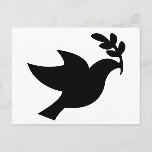Carte Postale Peace Dove Silhouette Noir (Devant)