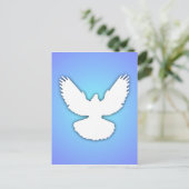 Carte Postale Peace Dove White w Shadow Blue Sky Simply Elegant (Debout devant)