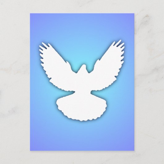 Carte Postale Peace Dove White w Shadow Blue Sky Simply Elegant (Devant)