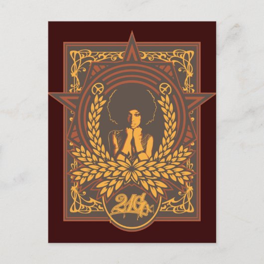 Carte Postale Peace Funk Afro (Devant)