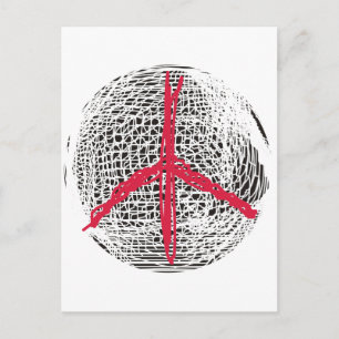 Carte Postale Peace Globe pas de guerre pas de combat pas de vio