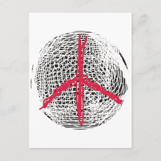 Carte Postale Peace Globe pas de guerre pas de combat pas de vio (Devant)